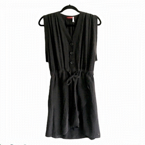 VINTAGE Left On Houston LEFT ON Silk Sleeveless Mini Dress Black S